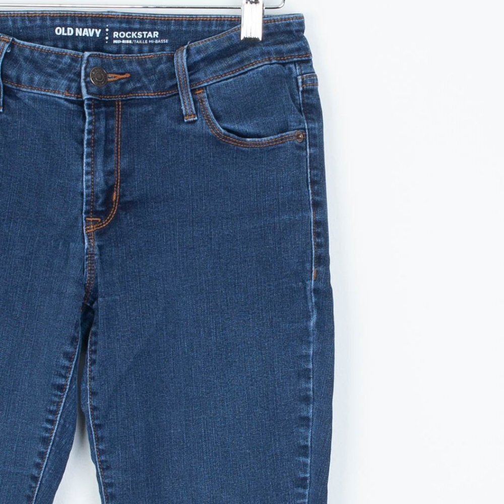 Old Navy Rockstar Mid Rise Skinny Jeans Size 4L - Picture 2 of 6